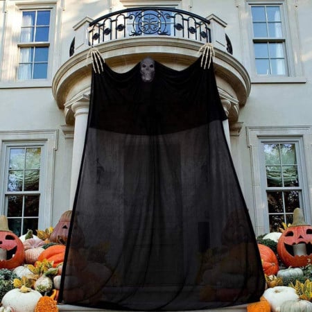 Decoratiune pentru Halloween Vohoney, negru, textil, 2 x 3,3 m