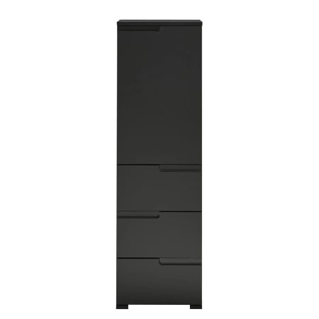 Dulap pentru baie Larado, MDF/PAL, negru, 40 x 134 x 32 cm