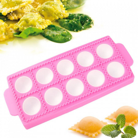 Forma pentru ravioli XiXiRan, plastic, roz, 26,5 x 10,5 x 2,2 cm