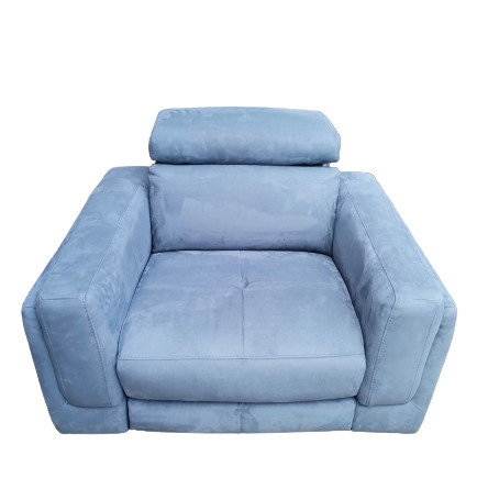 Fotoliu recliner Places of Style, 103 x 95 x 45 cm, lemn/metal/ tesatura, albastru deschis - Img 1