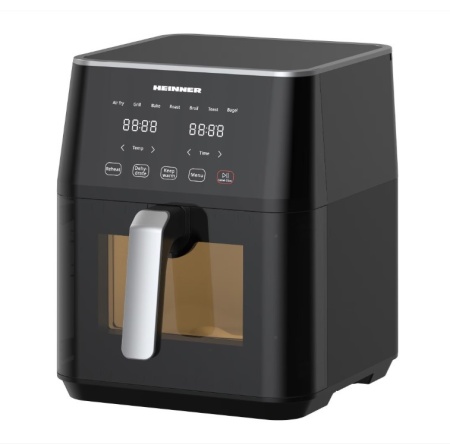 Friteuza cu aer cald (AirFryer) Heinner cyclonefry cook HAF-M7BK1800 , 1500-1800w, capacitate 7l, display digital cu control touch, termostat reglabil 40-200 grade, Negru, RESIGILAT, 1 AN GARANTIE