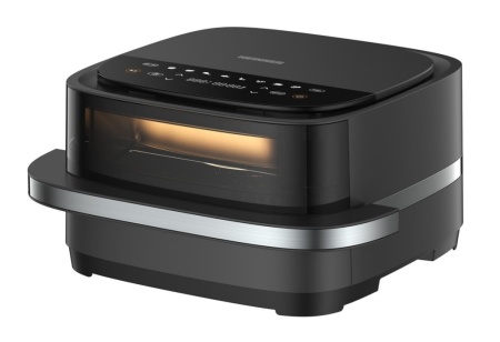 Friteuza cu aer cald si cuptor pizza 2 in 1 Heinner pizza EastFry HPAF-B4DC22BK, 2200W, capacitate 4L si 25.4 diametru pizza, control digital, 9 programe presetate, programe presetate, 40-230 grade, timer 60 min, RESIGILAT (ca nou)