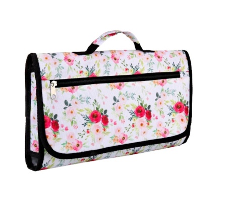 Geanta cu perna si spatiu de depozitare pentru schimbare bebelus Bnditeu, multicolor, tesatura oxford, 56 x 34 cm