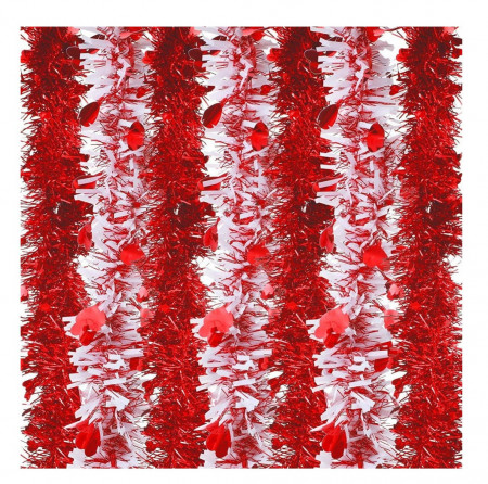 Ghirlanda pentru Craciun Hereer, PET, alb/rosu, 9 x 200 cm - Img 1