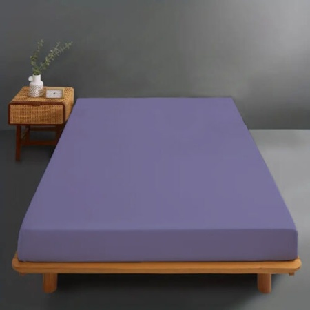 Husa de pat din bumbac 100%, tricot, lila, 180x200 cm