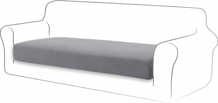 Husa de protectie pentru perna canapea Tianshu, poliester/elastan, gri, 150-191 x 51-70 cm