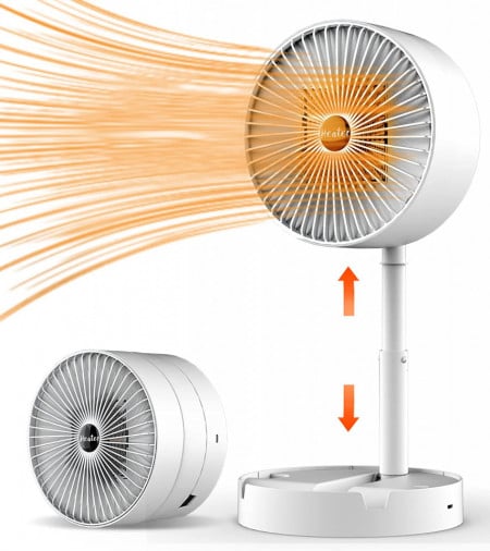 Incalzitor cu ventilator Kouric, metal/plastic, alb, 16 x 30/36 cm, 600W