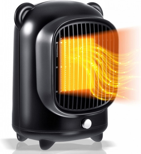 Incalzitor portabil cu ventilator Honoson, ABS, negru, 13,9 x 17,7 cm, 500 W - Img 1