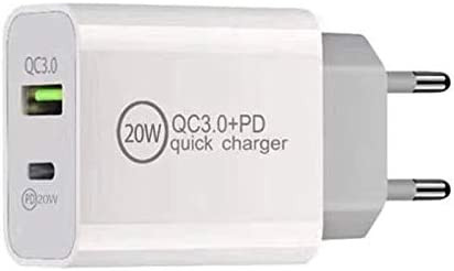 Incarcator USB/USB tipe C Nething, plastic/metal, alb, 20 W - Img 1