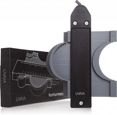 Instrument flexibil de masurare pentru contur LIVAIA, plastic/metal, negru/gri, 19,5 cm