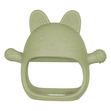 Jucarie pentru dentitie din silicon, Appekids, Manusa Kitty - Raw Green
