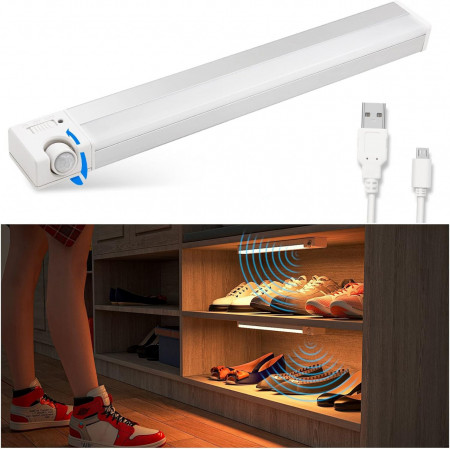 Lampa LED cu senzor de miscare SIBI LIGHTING, alb, 3.7 x 30 x 2.2 cm
