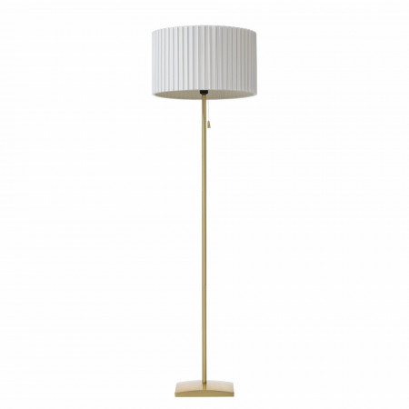 Lampadar Ducey bumbac/otel, alb, 1 bec, diametru 45 cm, rotund, 230 V - Img 1
