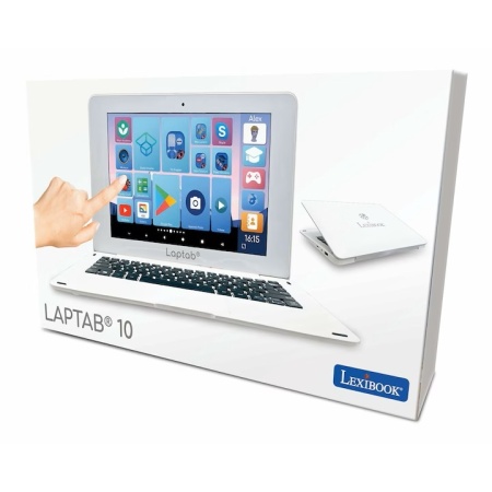 Laptop pentru copii Lexibook Laptab, 10.1 inch, Full HD, 4GB RAM, USB-C, alb, +6 ani, resigilat