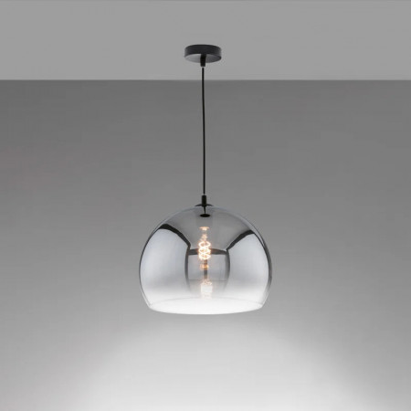 Lustra tip pendul Berenson, metal/sticla, negru, 20 x 150 cm