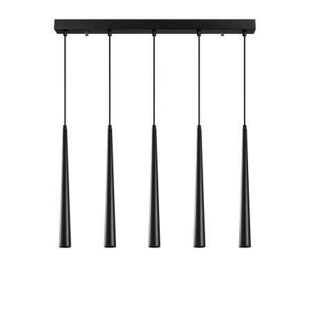 Lustra tip pendul Exton, 5 lumini, LED, metal, negru, 78 x 5 x 135 cm