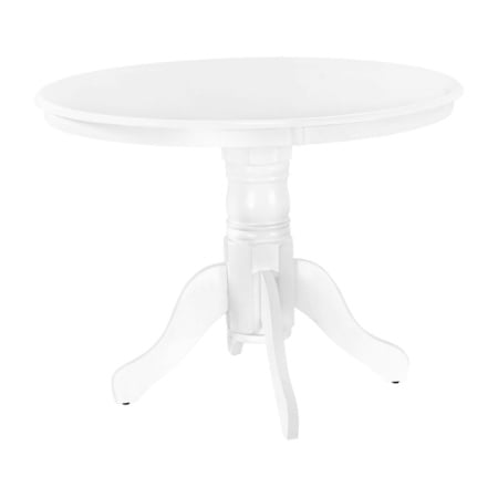 Masa rotunda KL Livia, bucatarie si living, cadru lemn masiv, MDF Furniruit, 103x76 cm, Alb