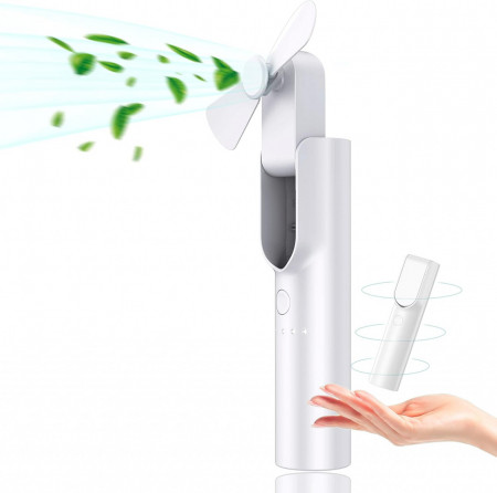 Mini ventilator portabil B-Home, 4800mAh, plastic, alb, 14,5 x 3,4 x 3,6 cm