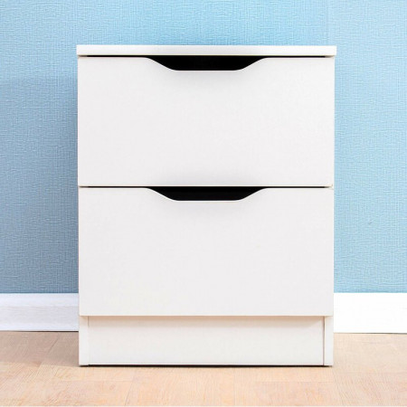 Noptiera Tadashi cu 2 sertare, alb, 50 x 40cm - Img 1