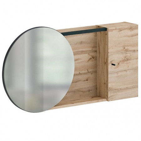 Oglinda de perete Places of Style, lemn/sticla, natur, 90 cm