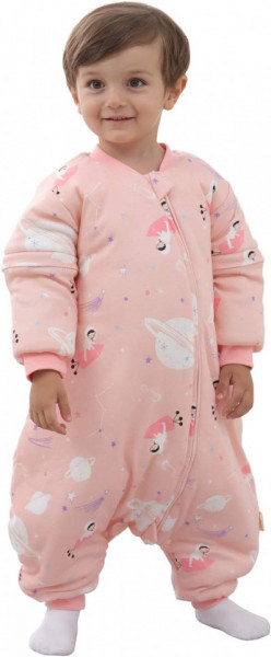 Pijama pentru copii Mosebears, roz, bumbac, M, 18-36 luni - Img 1
