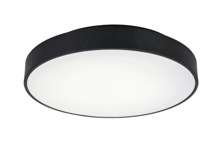 Plafoniera LED cu telecomanda, luminozitate reglabila, neagră plată max. 48 wați, diametru 50cm