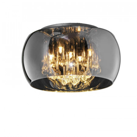 Plafoniera Oakdene, 5 lumini, sticla/cristal, crom, 21 x 40 x 40 cm