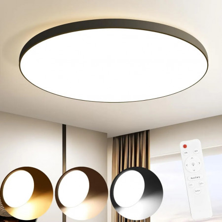 Plafoniera Zmh, LED, plastic, negru/alb, 28 x 28 x 2,5 cm, 30W