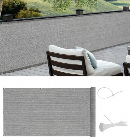 Prelata pentru balcon Cool Area, polietilena, gri, 90 x 500 cm