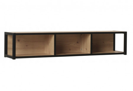Raft de perete Ambia, lemn/metal, natur/negru, 104 x 20 x 20 cm