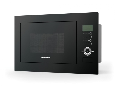 RESIGILAT – CUPTOR CU MICROUNDE INCORPORABIL HEINNER HMW-25BIGBK, 25L, 900W, Grill, Control touch, Display LCD, Sticla Neagra