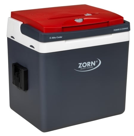 RESIGILAT - Lada frigorifica auto si camping ZORN Z 26 LNE PX, 25 litri, alimentare 12V/230V, racire si incalzire, alb-rosu-gri