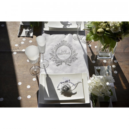 Rola de panglica pentru decorarea petrecerii de nunta Sachsen Versand, poliester, alb, 30 cm x 5 m