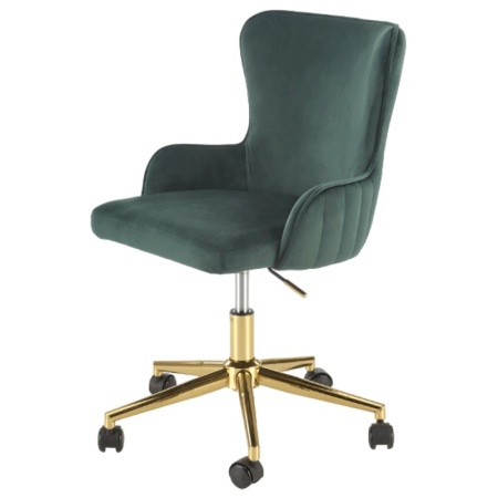 Scaun de birou HM Timoteo, catifea, verde