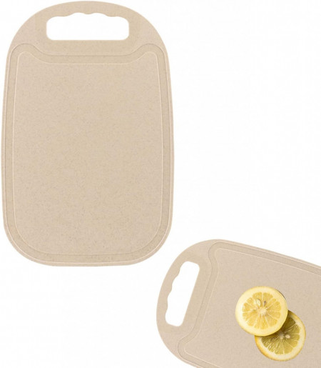 Set 2 placi de tocat Kiuiom, plastic, bej, 22,6 x 34,5 cm