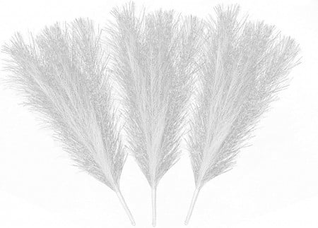 Set 3 flori de pampas Djkkenty, argintiu, pampas uscat, 45 cm
