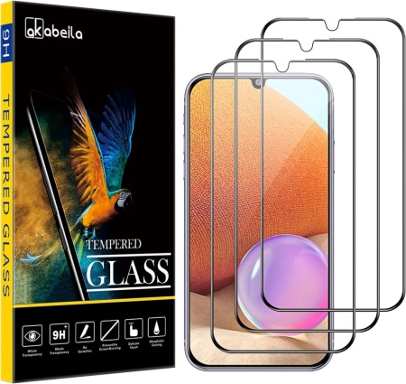 Set 3 folii de protectie pentru Samsung Galaxy A33/A13 5G Akabeila, sticla securizata, transparent/negru, 6,4 inchi