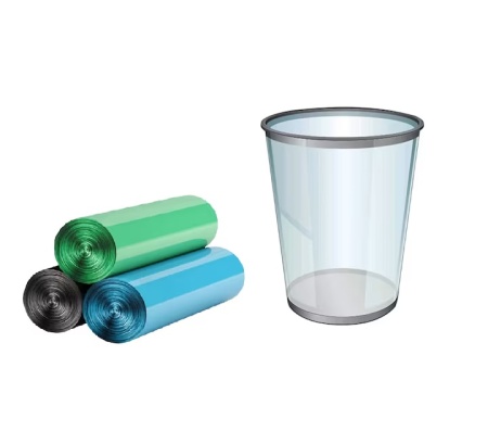 Set 3 role cu saci de gunoi Lifegogo, plastic, albastru/verde/negru, 44,4 x 48,2 cm, 10L