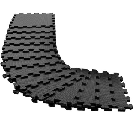 Set covoras de protectie premium, puzzle, BeMaxx, spuma EVA, impermeabil, 18 piese, 30 x 30 cm, negru, Resigilat, Grad A