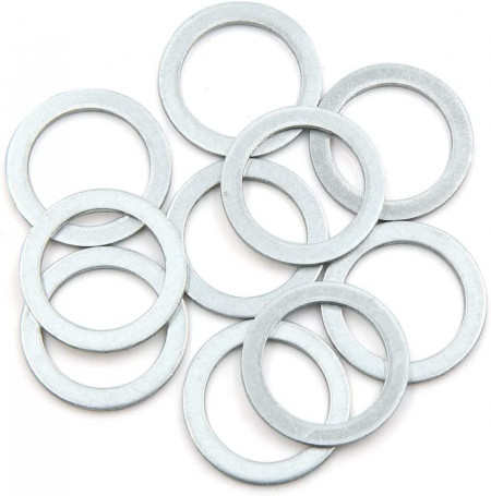 Set de 10 inele de etansare Sourcingmap, aliaj de aluminiu, argintiu, 30 x 2 mm