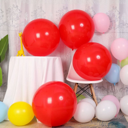 Set de 15 baloane pentru heliu Wonderland, rosu, latex, 45 cm