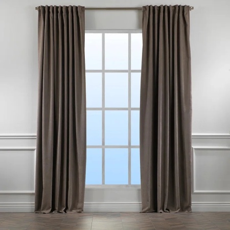 Set de 2 draperii Lilijan Home & Curtain, poliester, maro deschis, 140 x 375 cm