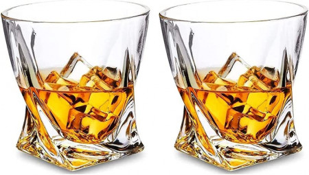 Set de 2 pahare pentru whisky SkySnow, sticla, transparent, 9,5 x 9,5 cm, 300 ml - Img 1