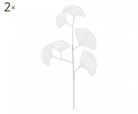 Set de 2 ramurele decorative Ginkgo albe - Img 1