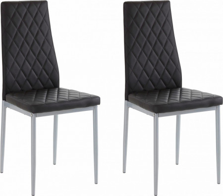 Set de 2 scaune Brooke piele sintetica, negru - Img 1