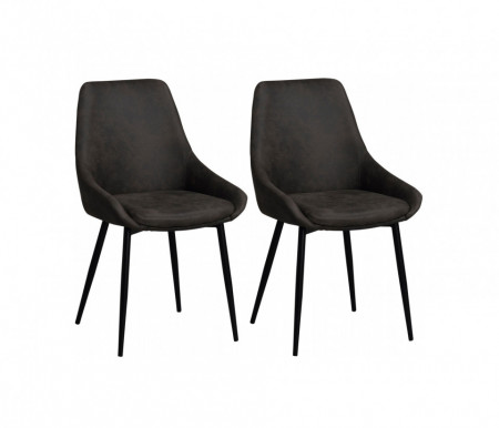 Set de 2 scaune Sierra, negre, 49 x 85 x 55 cm - Img 1