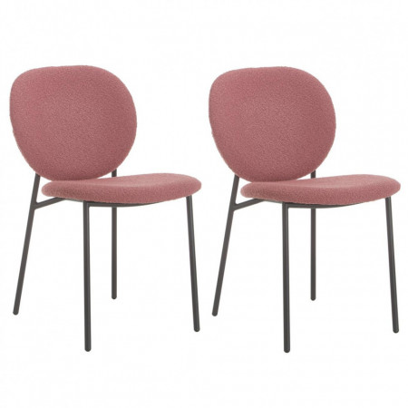 Set de 2 scaune tapitate Ulrica, roz/negru, 47 x 81 x 61 cm