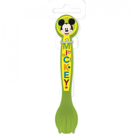 Set de 2 tacamuri pentru hranirea copiilor Mickey Mouse, plastic, verde, 10 cm