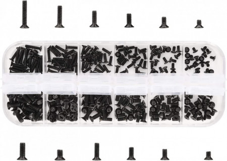 Set de 240 suruburi pentru calculatoare Jalan, aliaj de otel, negru, M2/ M2,5/ M3