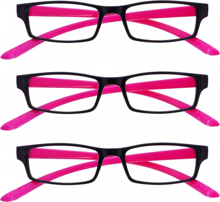 Set de 3 perechi de ochelari pentru citit Opulize, roz/negru, +3.50